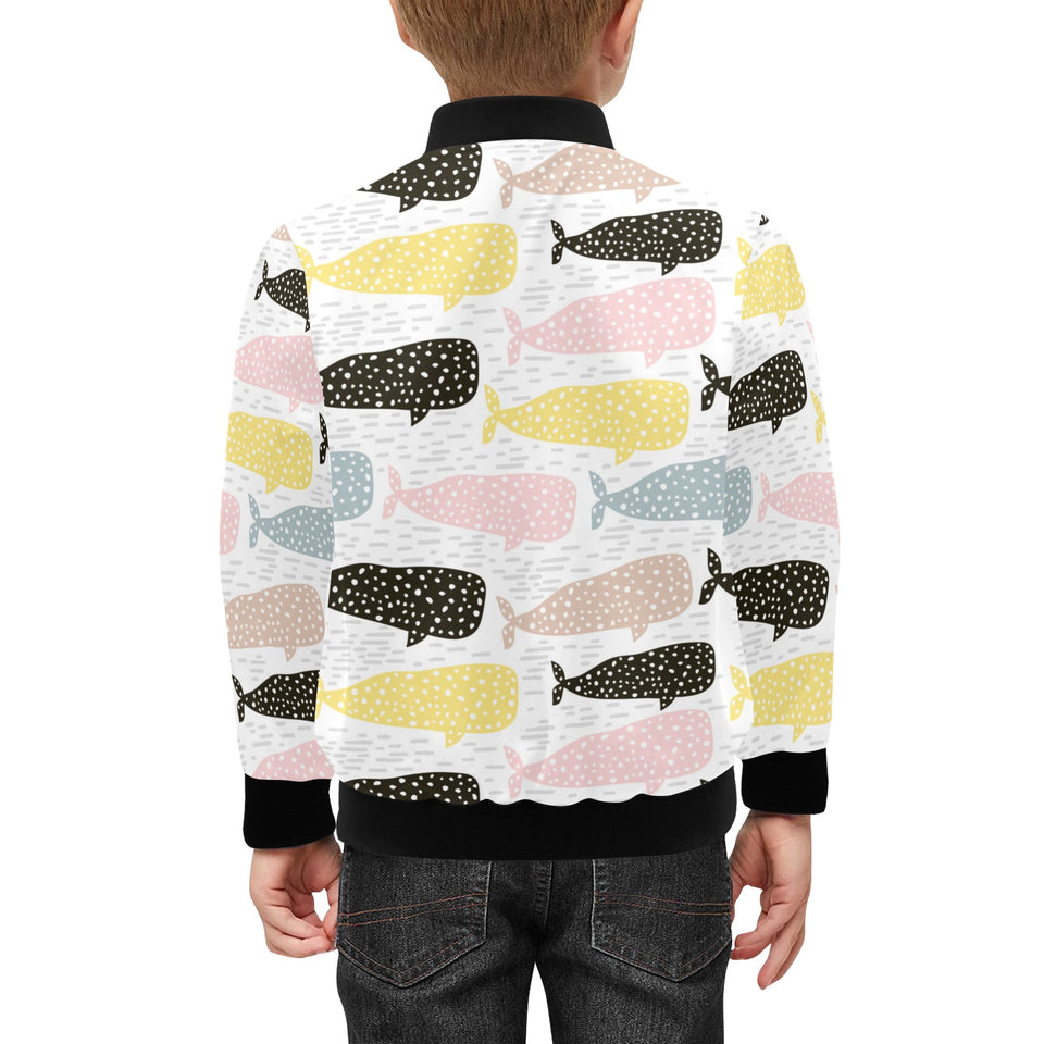 Whale dot pattern Kids' Boys' Girls' Bomber Jacket