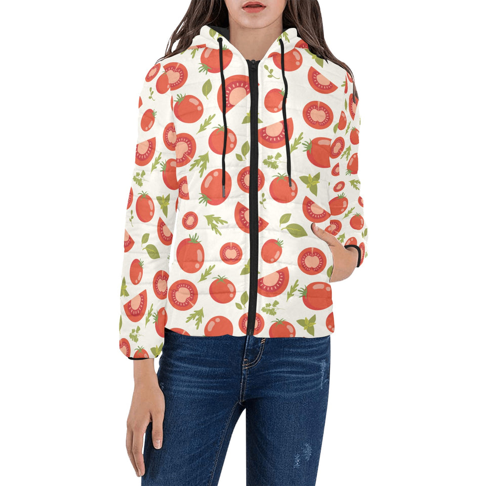 Tomato pattern Women's Padded Hooded Jacket