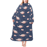 Tea pots Pattern Print Design 04 Blanket Robe with Sleeves