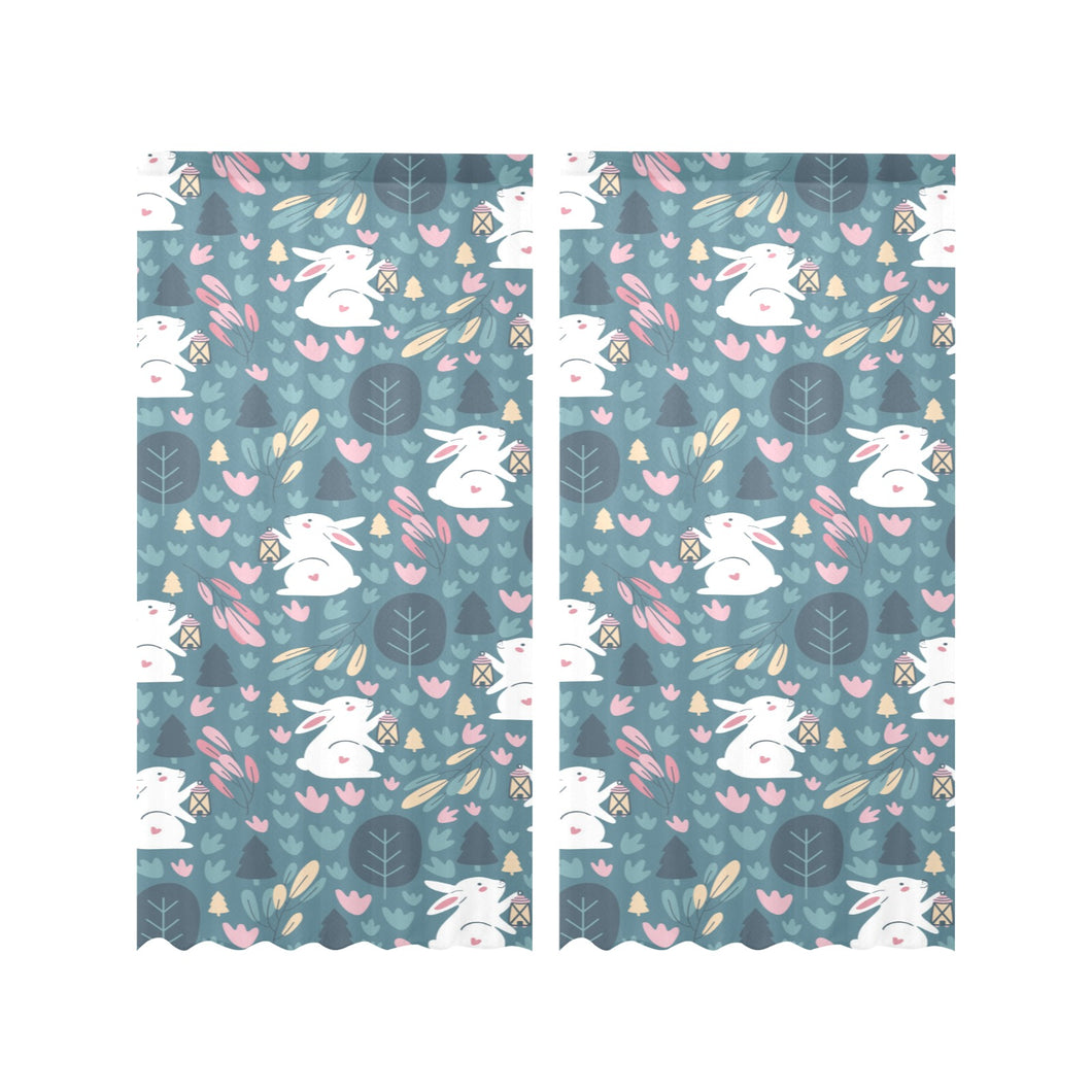 Cute rabbit pattern Gauze Curtain