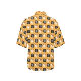 English Bulldog Pattern Print Design 04 Women's All Over Print Hawaiian Shirt