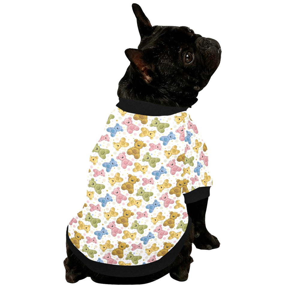 Teddy Bear Pattern Print Design 01 All Over Print Pet Dog Round Neck Fuzzy Shirt