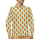 Carrot Pattern Print Design 03 Men's Long Sleeve Polo Shirt