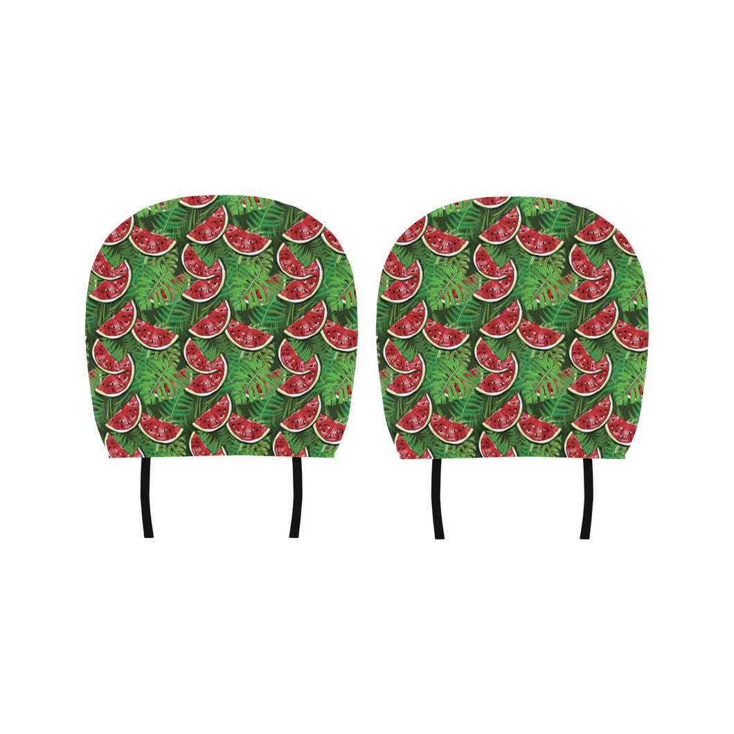 Watermelons tropical palm leaves pattern backgroun Car Headrest Cover