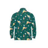 Kangaroo leaves pattern Men's Long Sleeve Polo Shirt