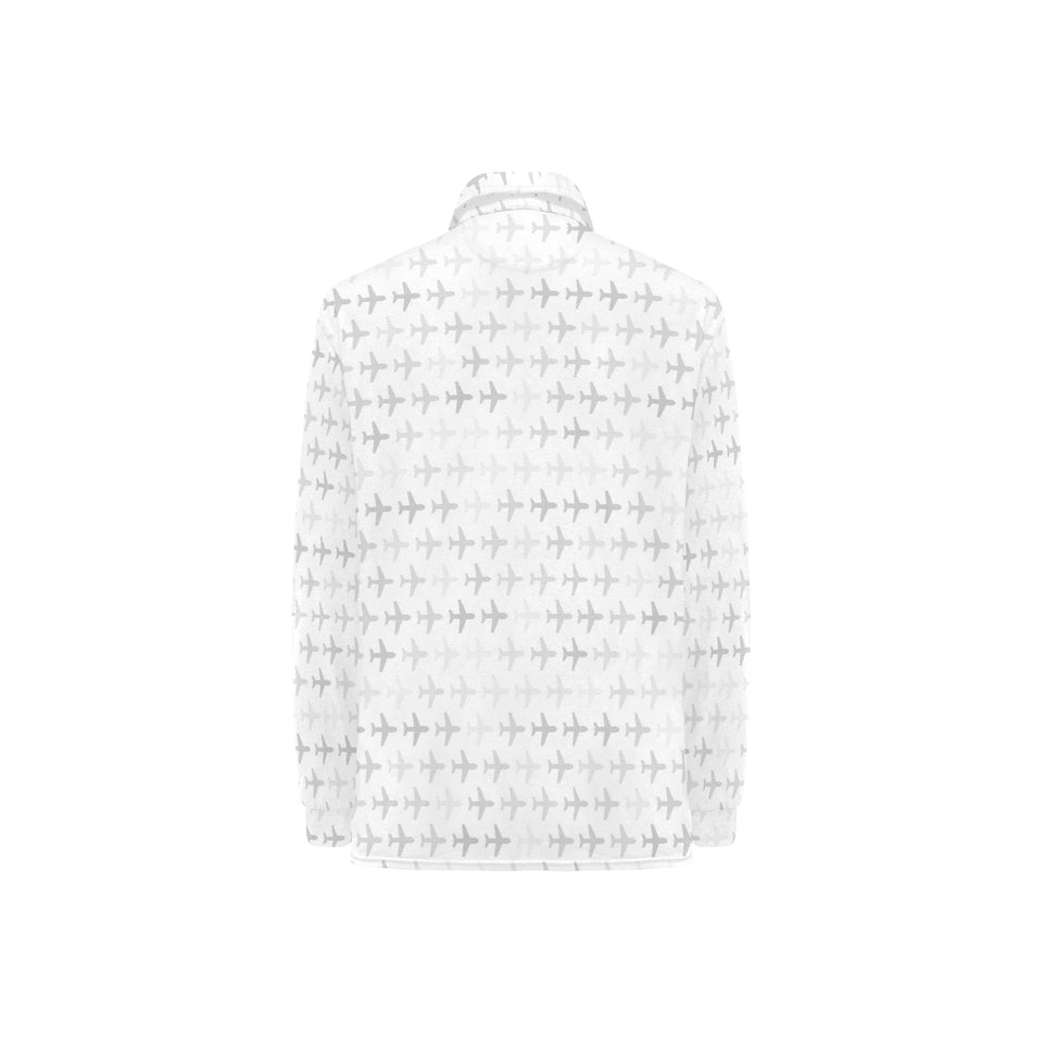 Airplane print pattern Women's Long Sleeve Polo Shirt