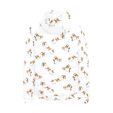 Jack Russel Pattern Print Design 04 Men's Padded Hooded Jacket