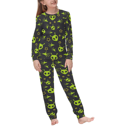 Alien Pattern Print Design 02 Kids' Boys' Girls' All Over Print Pajama Set