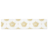 Gold Ornamental lotue waterlily symbol pattern Table Runner
