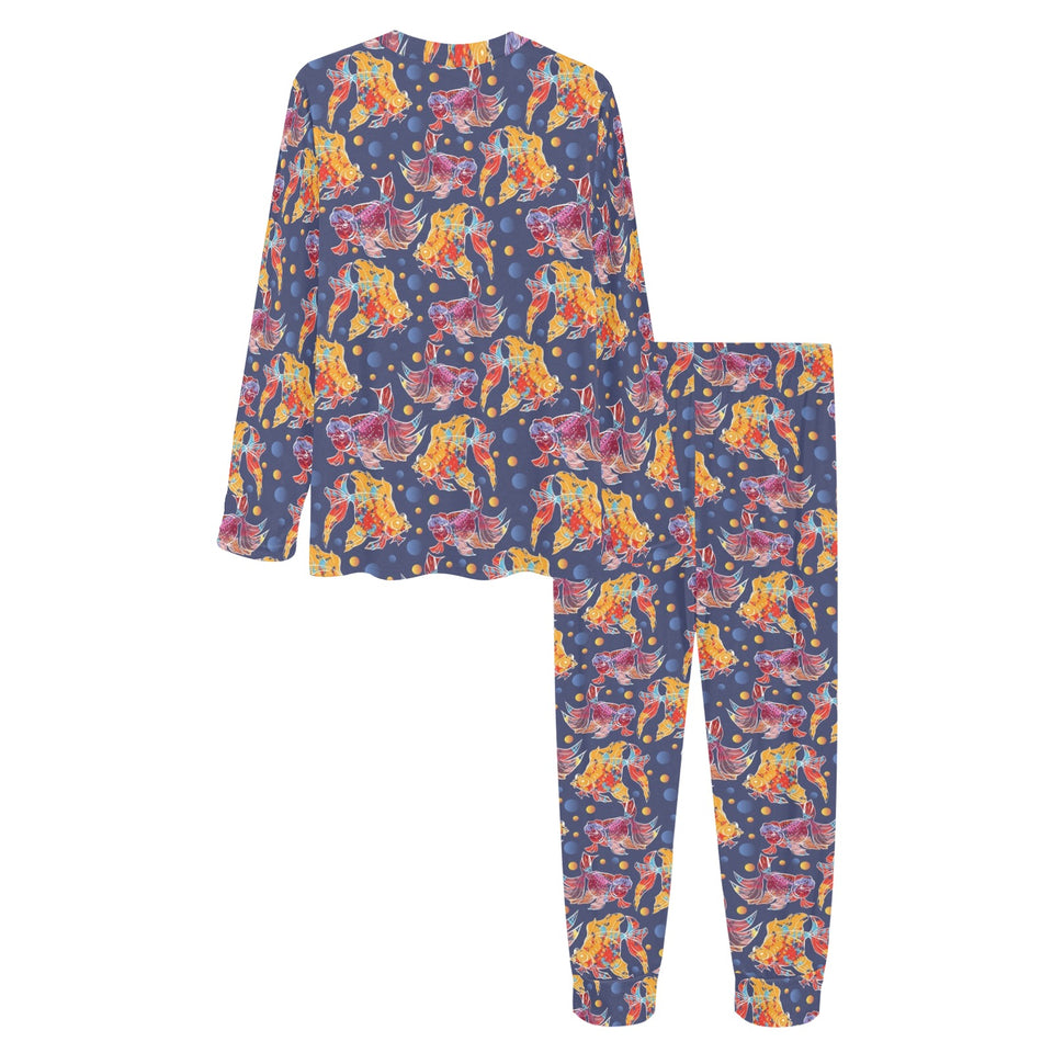 Goldfish Pattern Print Design 05 Women's All Over Print Pajama Set