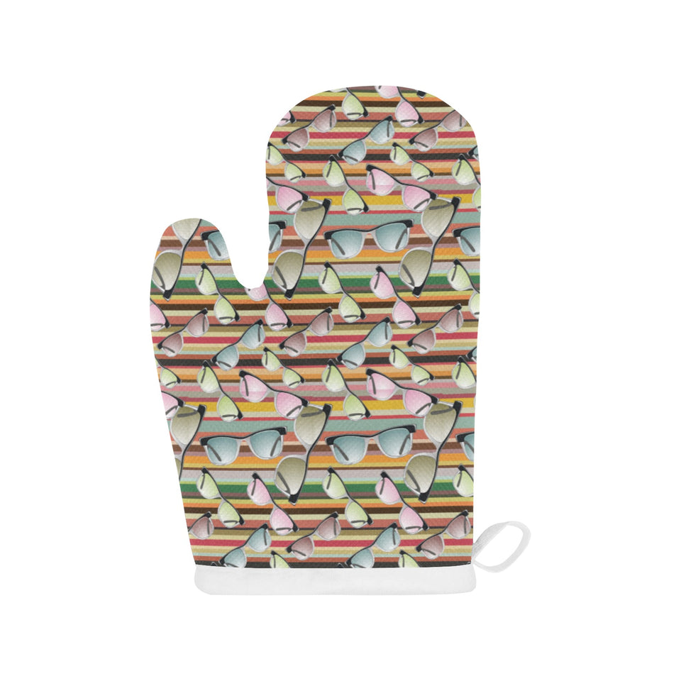 Sun Glasses Pattern Print Design 02 Heat Resistant Oven Mitts