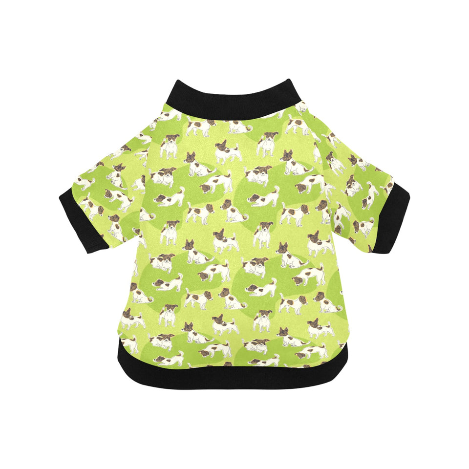 Jack Russel Pattern Print Design 01 All Over Print Pet Dog Round Neck Fuzzy Shirt