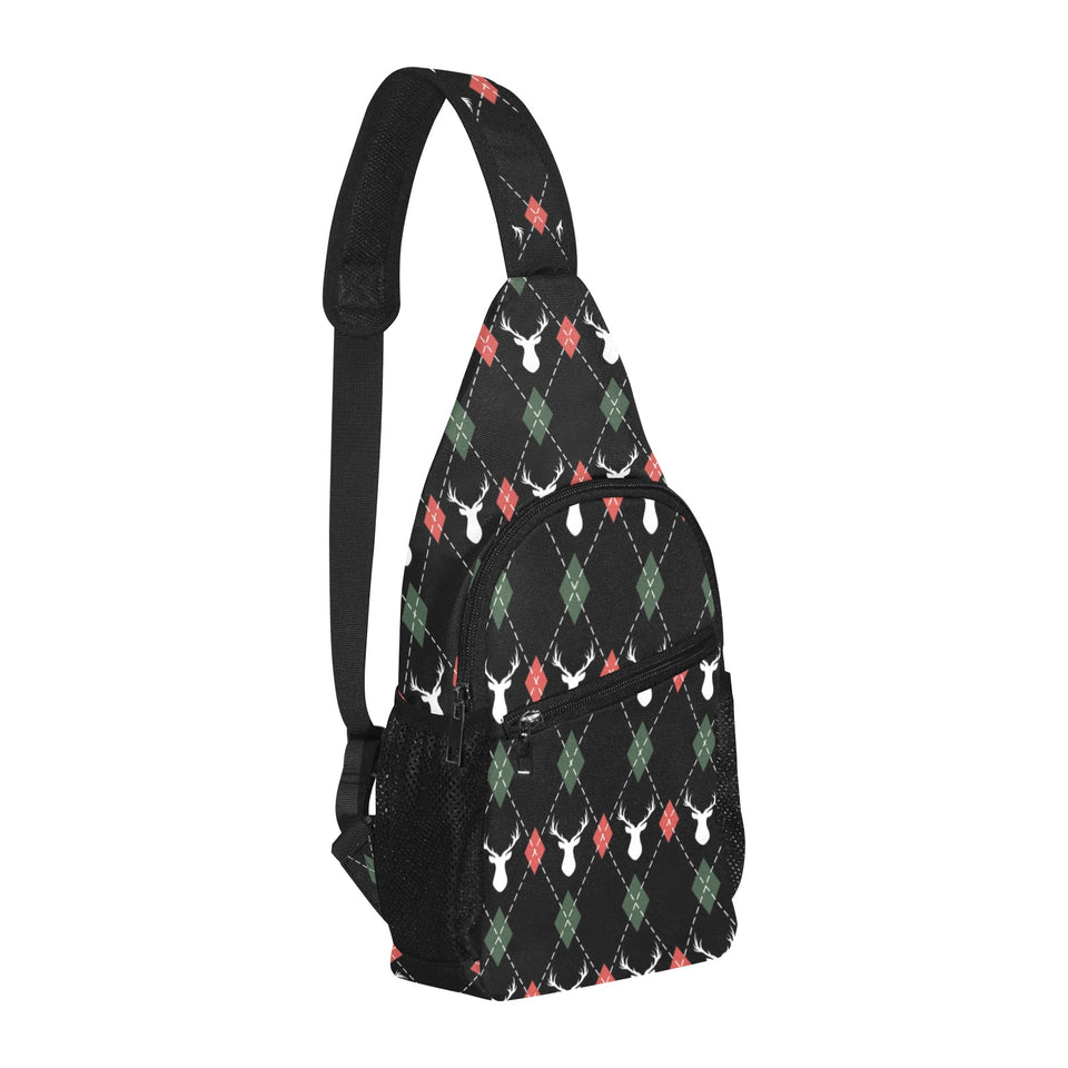 Deer Christmas new year pattern argyle All Over Print Chest Bag