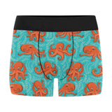 Octopus turquoise background Men's All Over Print Boxer Briefs Men's Underwear