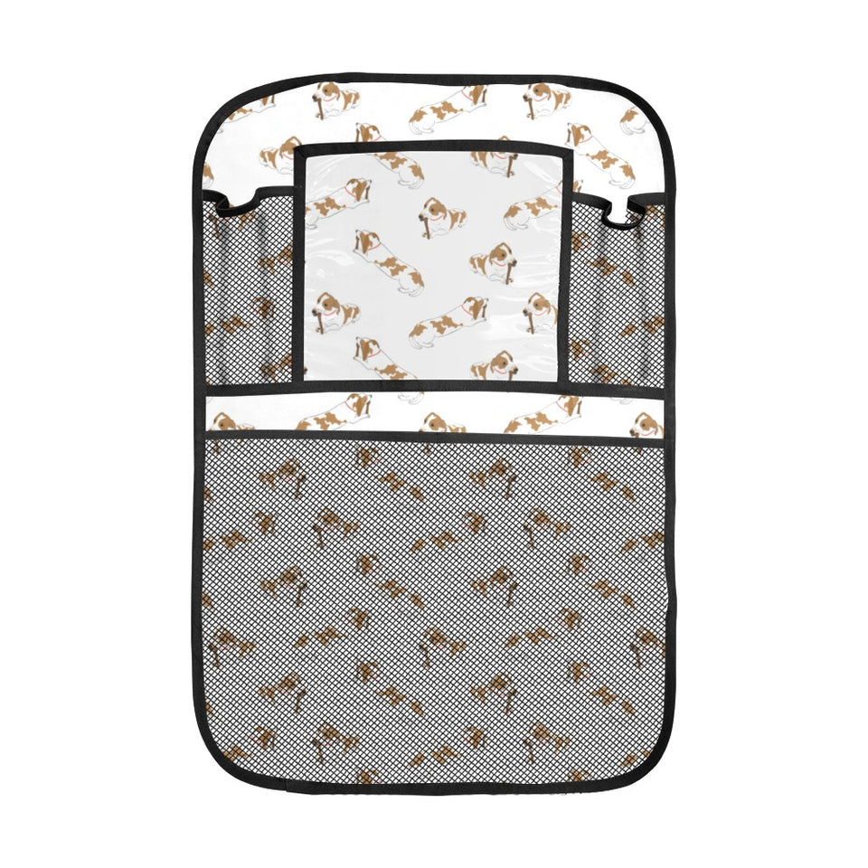 Jack Russel Pattern Print Design 04 Car Seat Back Organizer