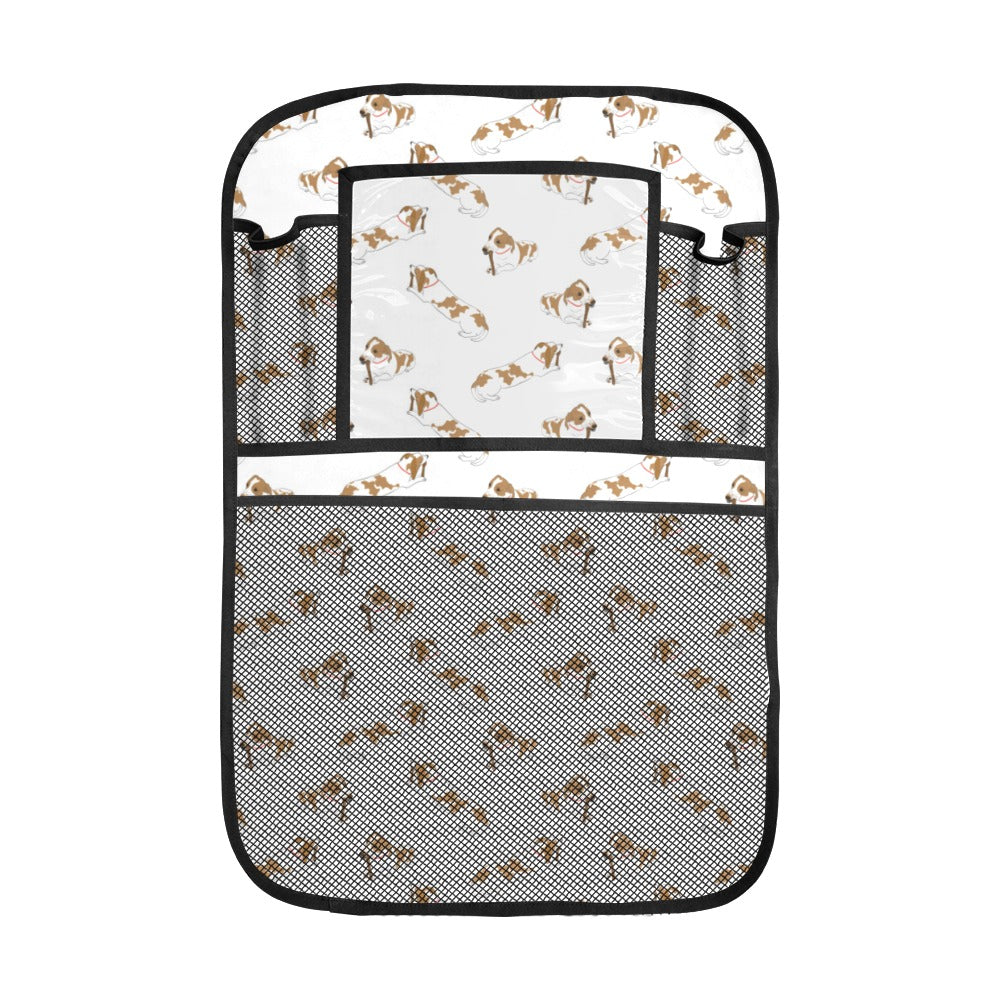 Jack Russel Pattern Print Design 04 Car Seat Back Organizer