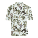 Monkey sloth lemur palm trees pattern Men's All Over Print Polo Shirt