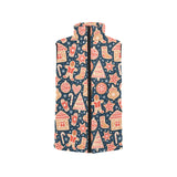 Christmas gingerbread cookie pattern Women's Padded Vest