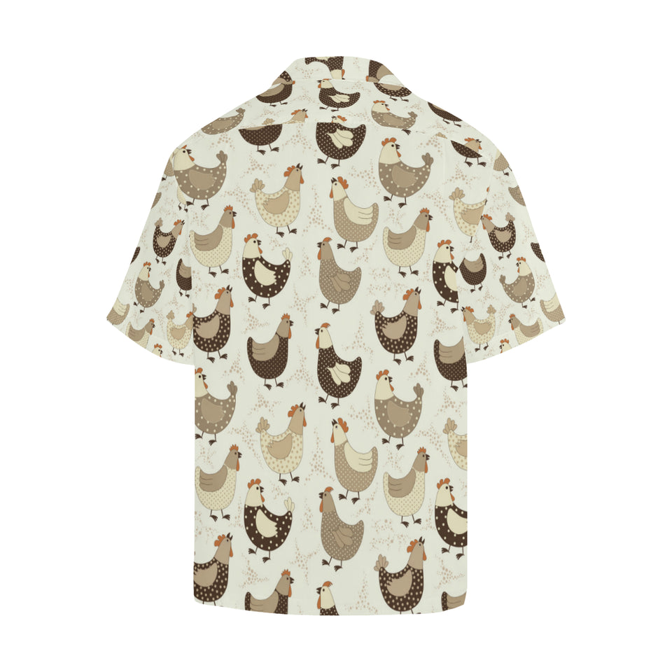 Cute rooster chicken cock Men's All Over Print Hawaiian Shirt