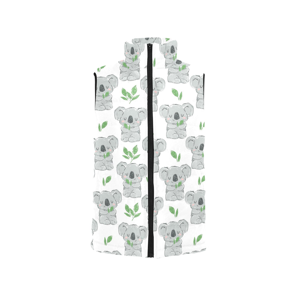Hand drawn Koala leaves pattern Women's Padded Vest