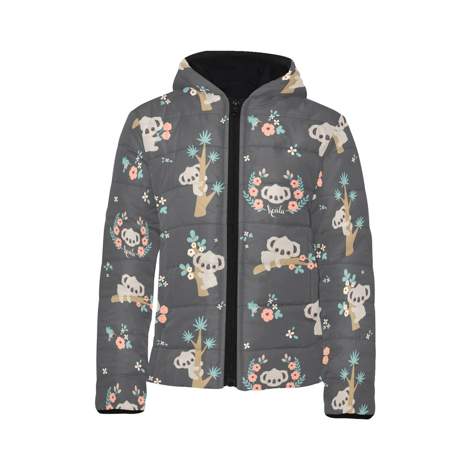 Cute koala pattern Kids' Boys' Girls' Padded Hooded Jacket