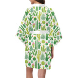 Cactus pattern copy Women's Short Kimono Robe
