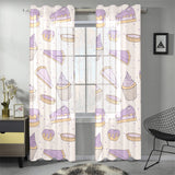 Cakes pies tarts muffins and eclairs purple bluebe Gauze Curtain