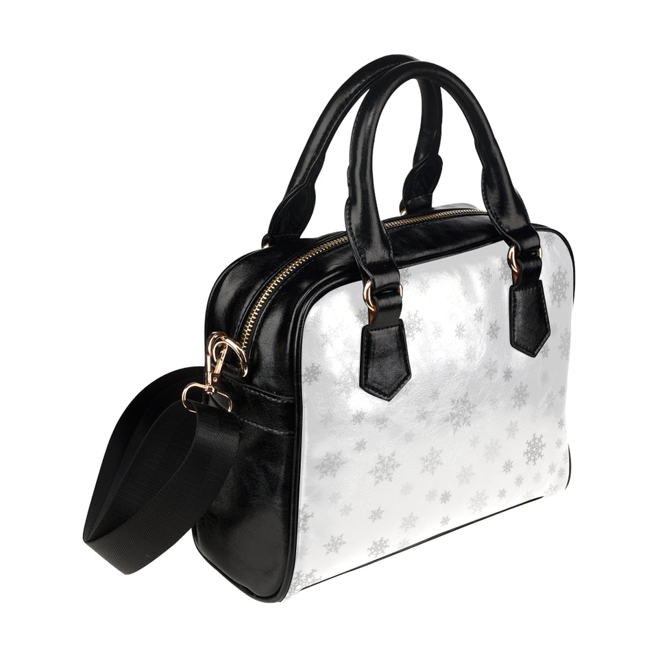 Snowflake pattern white background Shoulder Handbag