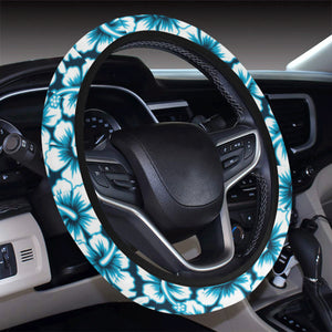Hibiscus Pattern Print Design 04 Car Steering Wheel Cover