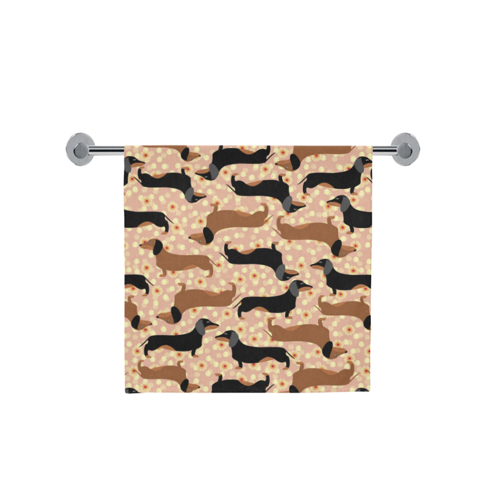 Dachshund floral background Bath Towel