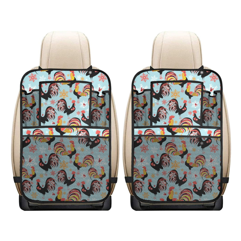 Rooster chicken cock snowfalke Car Seat Back Organizer