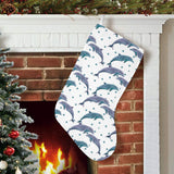 Dolphins pattern dotted background Christmas Stocking