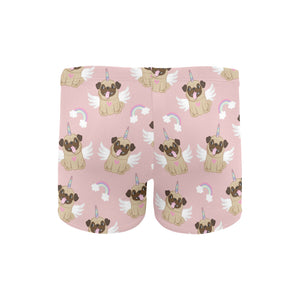 Cute unicorn pug pattern Men's Swimming Trunks