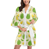 Durian pattern Women's Short Kimono Robe