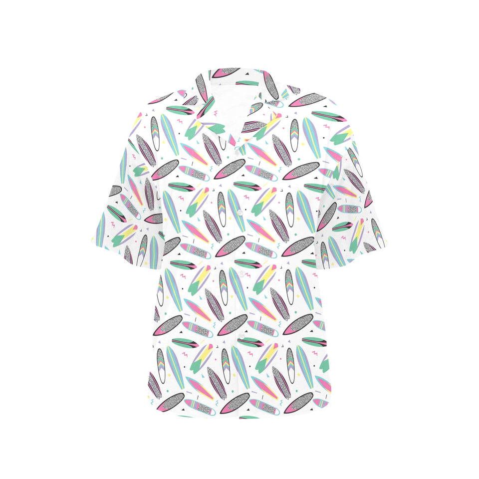 Surfboard Pattern Print Design 04 Women's All Over Print Hawaiian Shirt