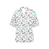 Surfboard Pattern Print Design 04 Women's All Over Print Hawaiian Shirt