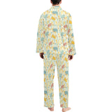 Hippopotamus Pattern Print Design 04 Men's Long Pajama Set