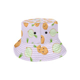 cute onions smiling faces purple background Unisex Bucket Hat