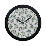 Peacock feather pattern Elegant Black Wall Clock