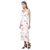 Sushi pattern V-Neck Open Fork Long Dress