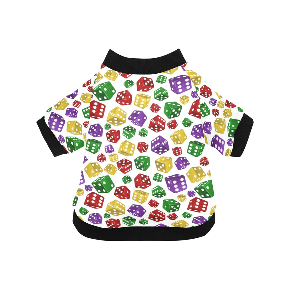 Dice Pattern Print Design 03 All Over Print Pet Dog Round Neck Fuzzy Shirt