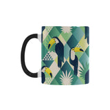 Toucan tropical leaves design pattern Morphing Mug Heat Changing Mug
