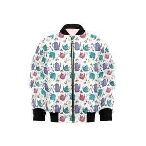 Tea pots Pattern Print Design 05 Kids' Boys' Girls' Bomber Jacket