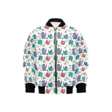 Tea pots Pattern Print Design 05 Kids' Boys' Girls' Bomber Jacket