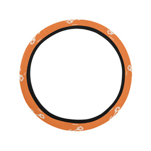 Engine Piston Orange Background Pattern Print Desi Car Steering Wheel Cover