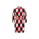 Dice Pattern Print Design 02 Men's Long Sleeve Belted Night Robe