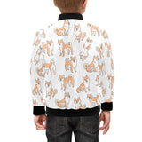 shiba inu dog pattern Kids' Boys' Girls' Bomber Jacket