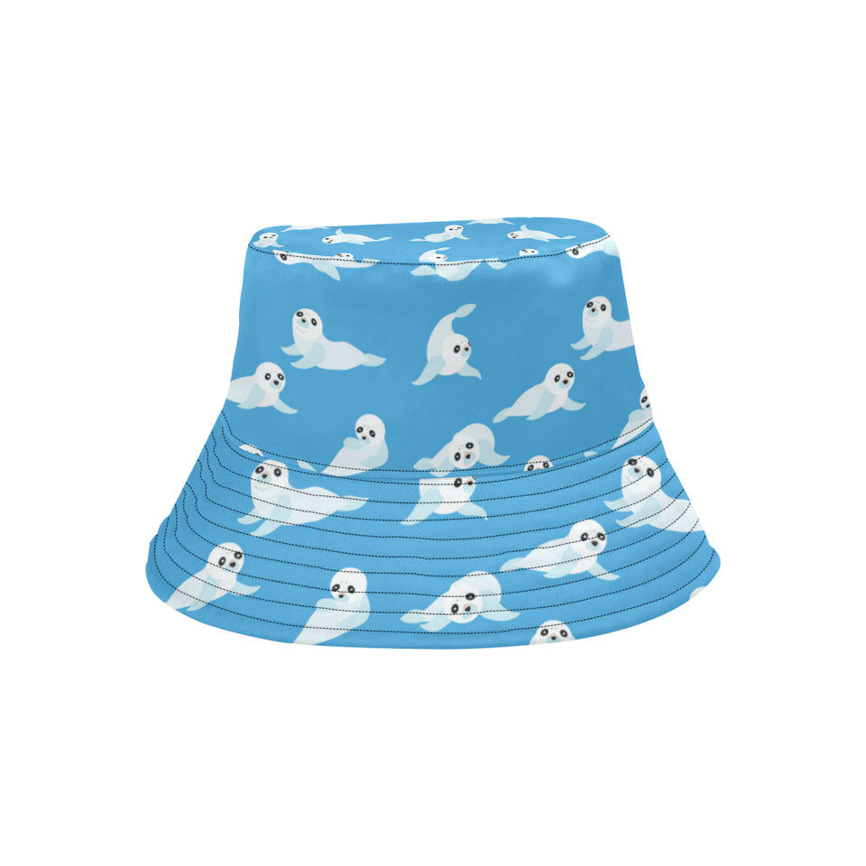 Cute sea lion seal pattern background Unisex Bucket Hat