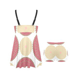 Circle indian pattern Chest Sexy Pleated Two Piece Swim Dress