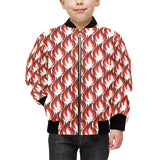 Fire flame symbol design pattern Kids' Boys' Girls' Bomber Jacket